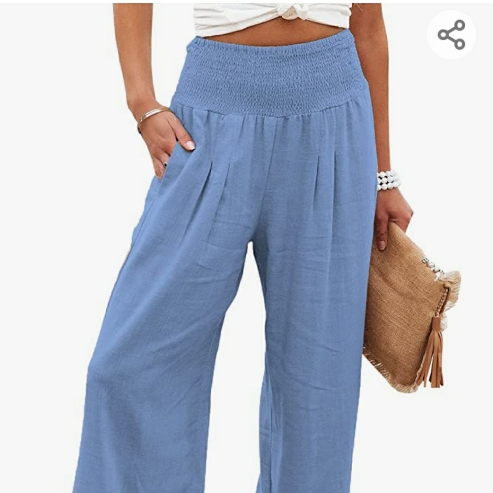 Xi Lnaraz Chambray wide leg trouser, XL